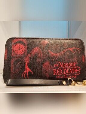 Lettoria "The Masque of the Red Death" book-themed wristlet wallet  Black & Red